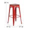 Merrick Lane Dalton Series Backless Metal Dining Stool with Wooden Seat for Indoor Use